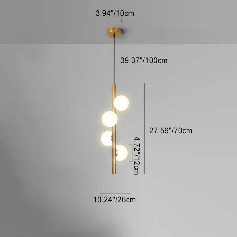 Suspension sphérique nordique contemporaine – 2/3/4 lumières en fer et verre pour chambre 