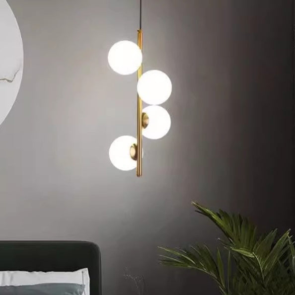 Suspension sphérique nordique contemporaine – 2/3/4 lumières en fer et verre pour chambre 