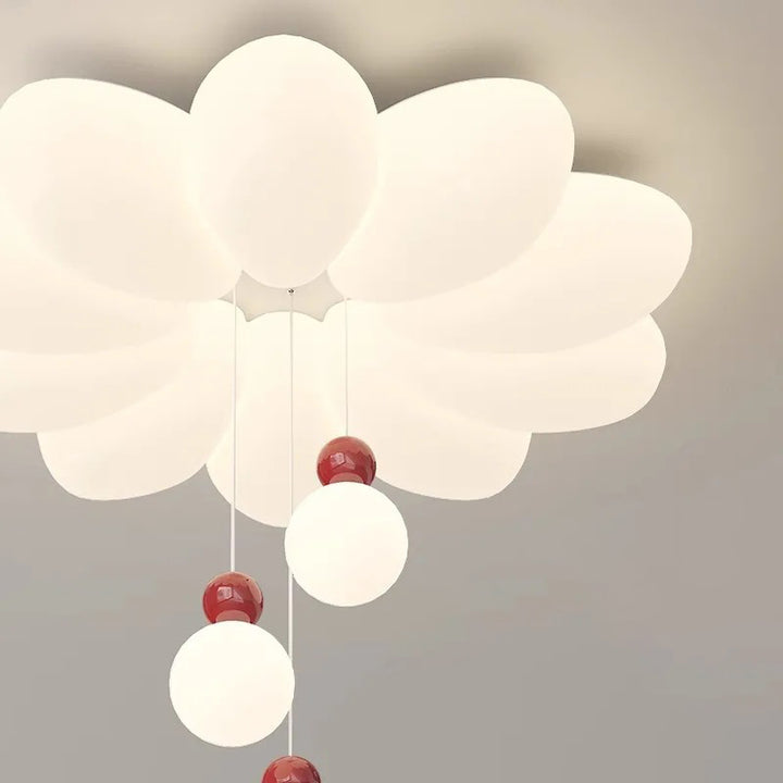Modern Floral Sphere LED Ceiling Light – Iron &amp; Acrylic Flush Mount Fixture for Bedroom