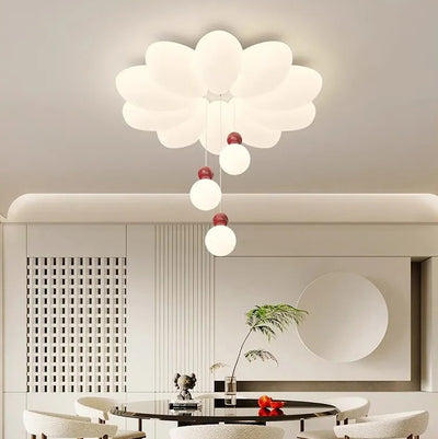 Modern Floral Sphere LED Ceiling Light – Iron & Acrylic Flush Mount Fixture for Bedroom