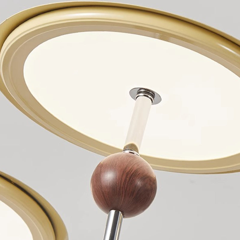 伝統的なフランスのLEDシーリングライト – 寝室用メタル＆アクリルのフライングソーサーセミフラッシュマウント 