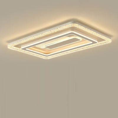 Moderna lámpara de techo LED rectangular de lujo – Montaje empotrado en hierro y acrílico para sala de estar 