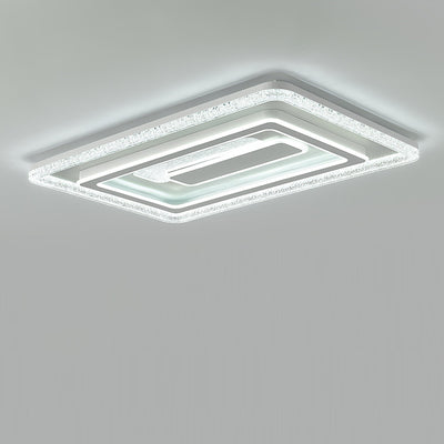 Moderna lámpara de techo LED rectangular de lujo – Montaje empotrado en hierro y acrílico para sala de estar 