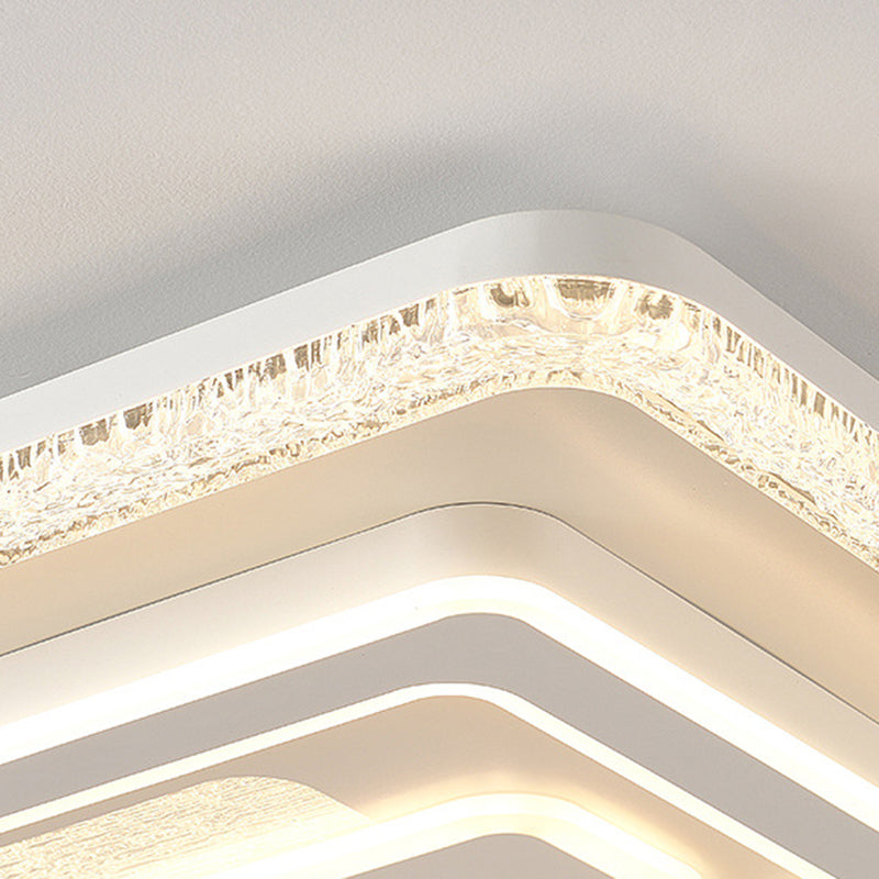 Modern Luxury Rectangular LED Ceiling Light – Flush Mount in Iron &amp; Acrylic for Living Room