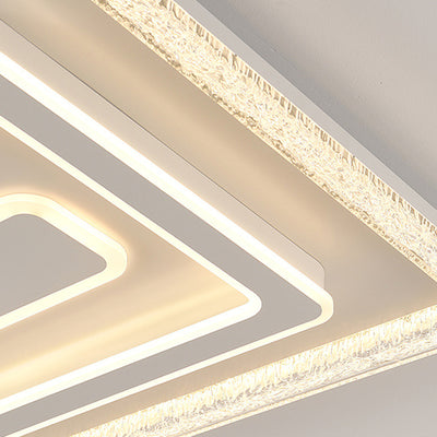Moderna lámpara de techo LED rectangular de lujo – Montaje empotrado en hierro y acrílico para sala de estar 