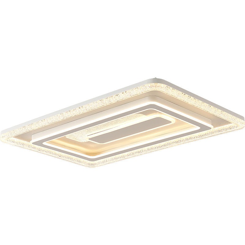 Moderna lámpara de techo LED rectangular de lujo – Montaje empotrado en hierro y acrílico para sala de estar 