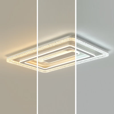 Moderna lámpara de techo LED rectangular de lujo – Montaje empotrado en hierro y acrílico para sala de estar 