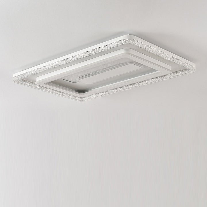Modern Luxury Rectangular LED Ceiling Light – Flush Mount in Iron &amp; Acrylic for Living Room