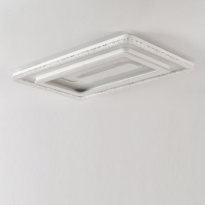 Moderna lámpara de techo LED rectangular de lujo – Montaje empotrado en hierro y acrílico para sala de estar 