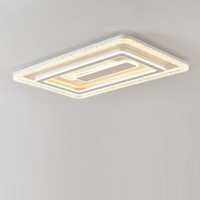 Moderna lámpara de techo LED rectangular de lujo – Montaje empotrado en hierro y acrílico para sala de estar 