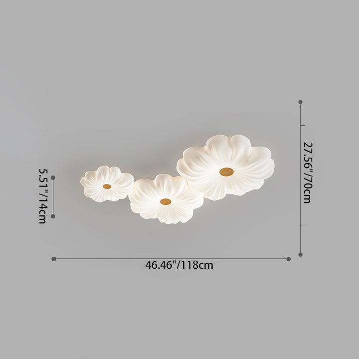 Contemporary Creative Flower LED Ceiling Light – Flush Mount in Iron &amp; PE for Bedroom