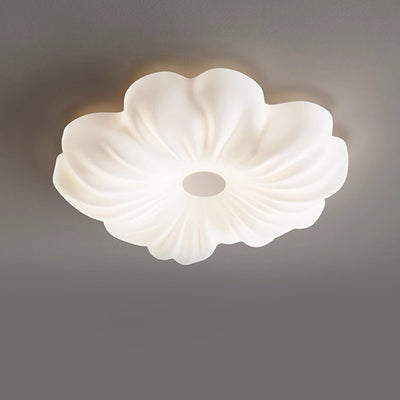 Luz de techo LED contemporánea creativa de flores – Montaje al ras en hierro y PE para dormitorio 
