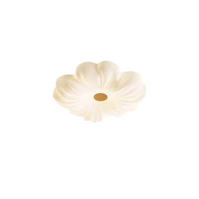 Luz de techo LED contemporánea creativa de flores – Montaje al ras en hierro y PE para dormitorio 