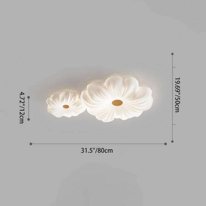 Contemporary Creative Flower LED Ceiling Light – Flush Mount in Iron &amp; PE for Bedroom