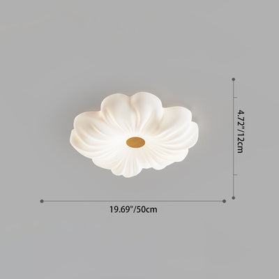 Luz de techo LED contemporánea creativa de flores – Montaje al ras en hierro y PE para dormitorio 