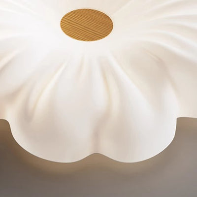 Luz de techo LED contemporánea creativa de flores – Montaje al ras en hierro y PE para dormitorio 