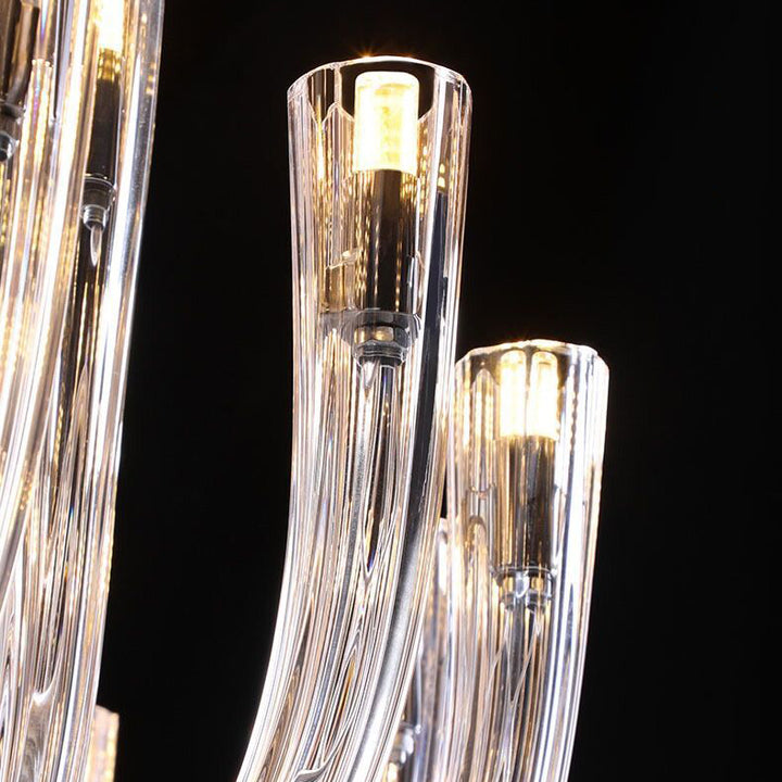 Contemporáneo Creativo Candelabro de Medusa – Lámpara de 12 Luces de Vidrio y Metal para Sala de Estar 