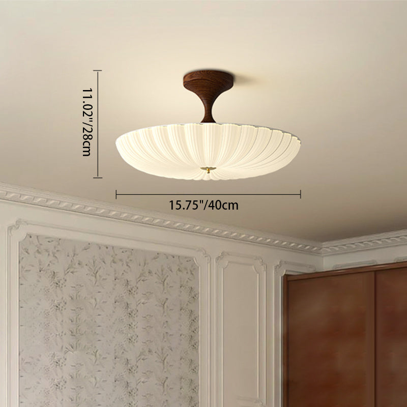 Traditionelle chinesische Kuppel-LED-Deckenleuchte – Halbeinbau aus Acryl und Eisen für das Schlafzimmer 