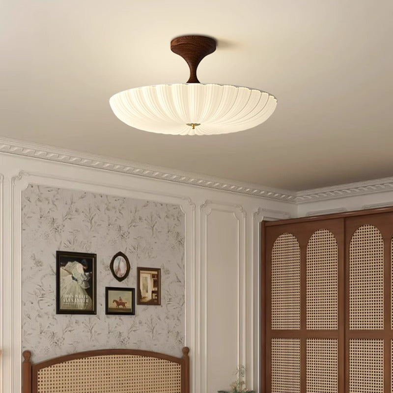 Traditionelle chinesische Kuppel-LED-Deckenleuchte – Halbeinbau aus Acryl und Eisen für das Schlafzimmer 
