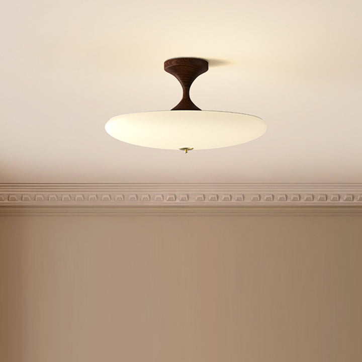 Traditionelle chinesische Kuppel-LED-Deckenleuchte – Halbeinbau aus Acryl und Eisen für das Schlafzimmer 