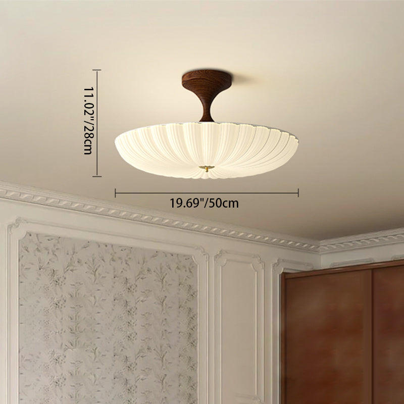 Traditionelle chinesische Kuppel-LED-Deckenleuchte – Halbeinbau aus Acryl und Eisen für das Schlafzimmer 