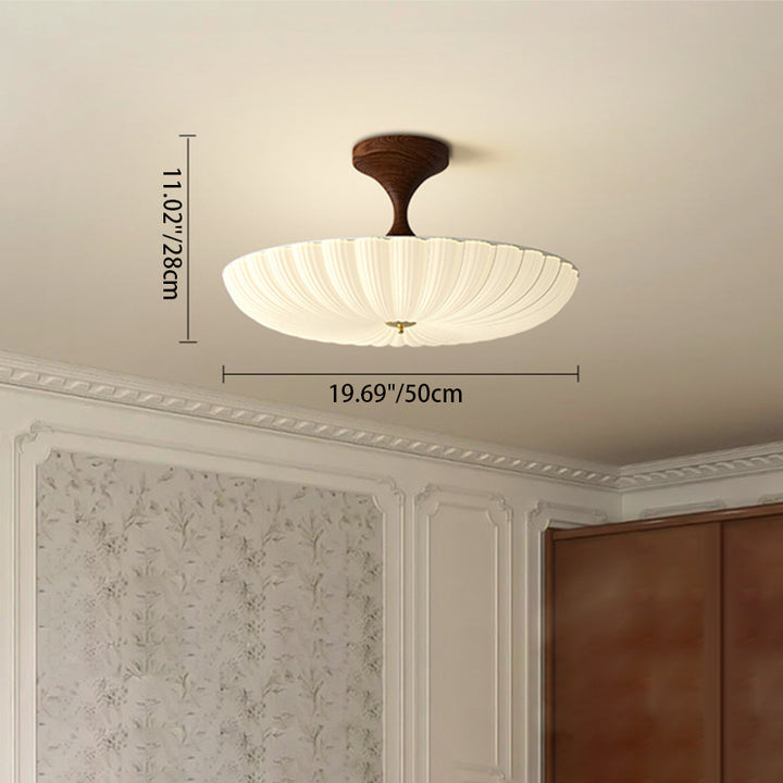 Traditionelle chinesische Kuppel-LED-Deckenleuchte – Halbeinbau aus Acryl und Eisen für das Schlafzimmer 