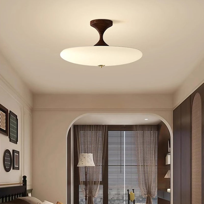 Traditionelle chinesische Kuppel-LED-Deckenleuchte – Halbeinbau aus Acryl und Eisen für das Schlafzimmer 