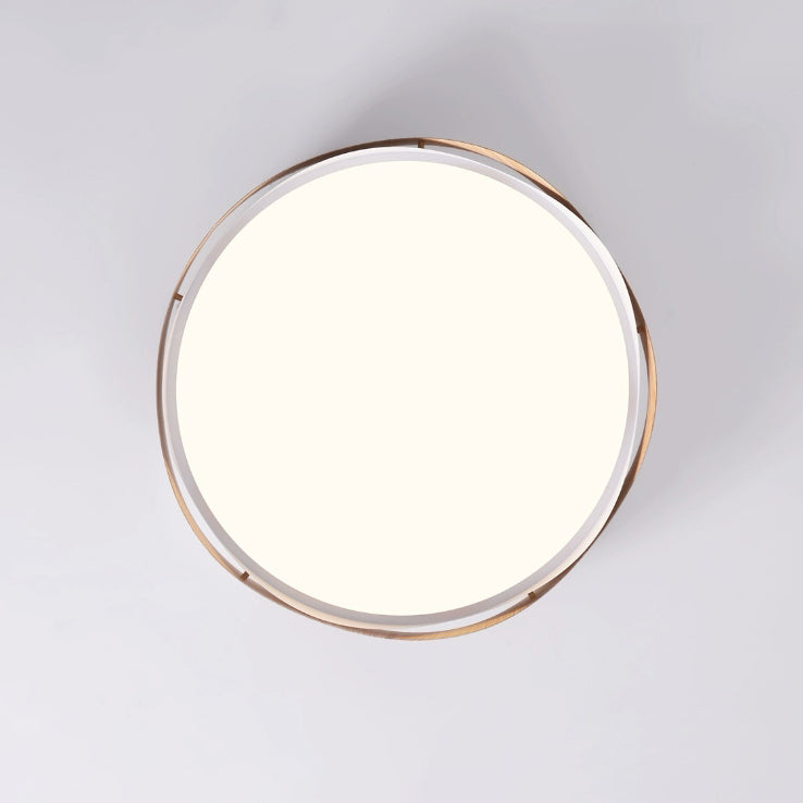 Traditional Vintage Round LED Ceiling Light – Wavy Edge Iron &amp; Acrylic Flush Mount for Bedroom