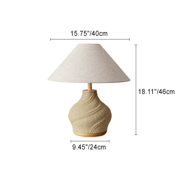 Traditionelle Vintage-Kegel-Tischlampe – 1-Licht Travertin &amp; Glas für das Schlafzimmer 