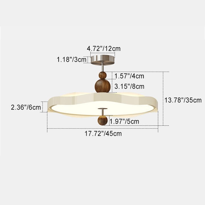 Traditionelle Vintage Runde LED-Deckenleuchte – Halbeinbau in Eisen &amp; PE für das Schlafzimmer 