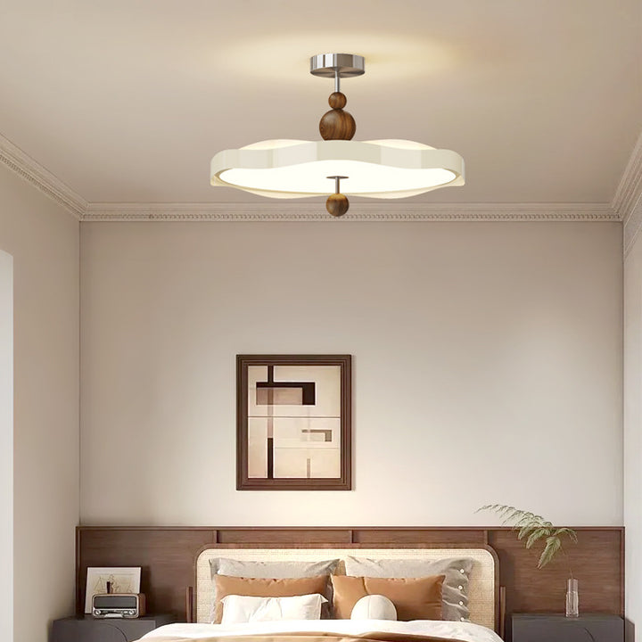 Traditionelle Vintage Runde LED-Deckenleuchte – Halbeinbau in Eisen &amp; PE für das Schlafzimmer 