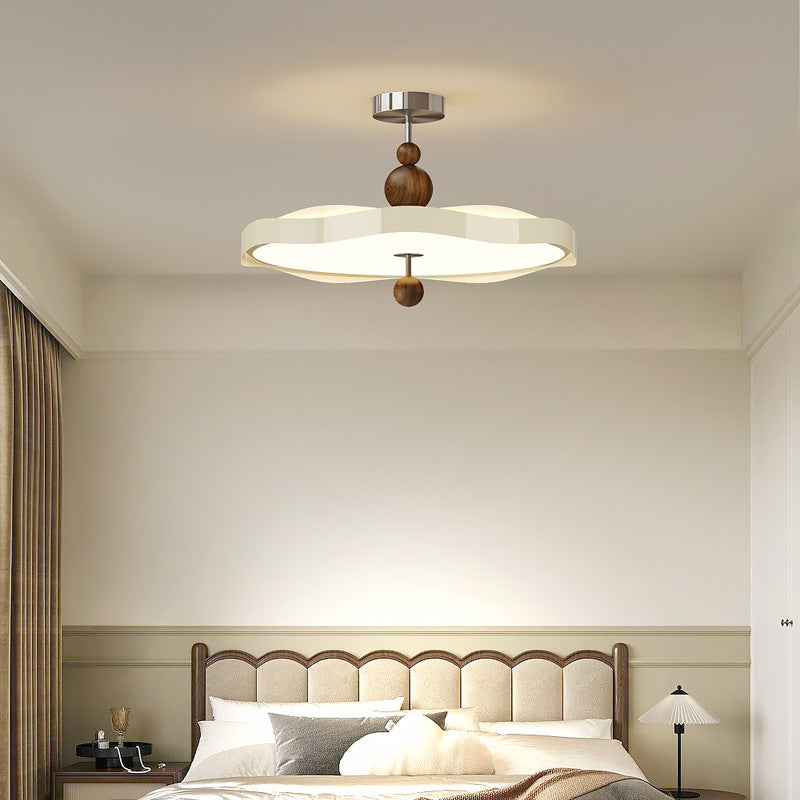 Traditionelle Vintage Runde LED-Deckenleuchte – Halbeinbau in Eisen &amp; PE für das Schlafzimmer 