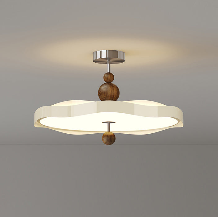 Traditionelle Vintage Runde LED-Deckenleuchte – Halbeinbau in Eisen &amp; PE für das Schlafzimmer 