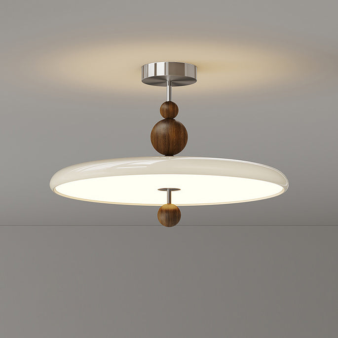 Traditionelle Vintage Runde LED-Deckenleuchte – Halbeinbau in Eisen &amp; PE für das Schlafzimmer 