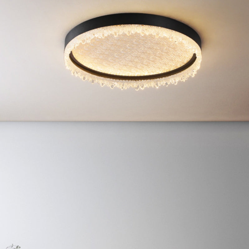 Modern Luxury Round LED Ceiling Light – Flush Mount in Iron & Acrylic for Bedroom