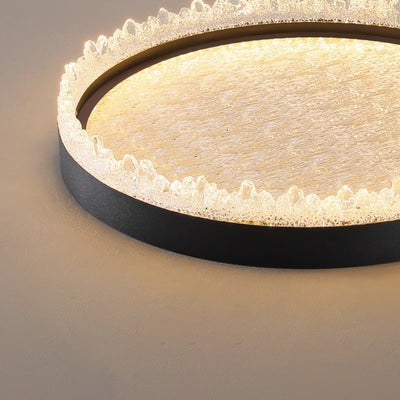 Modern Luxury Round LED Ceiling Light – Flush Mount in Iron & Acrylic for Bedroom