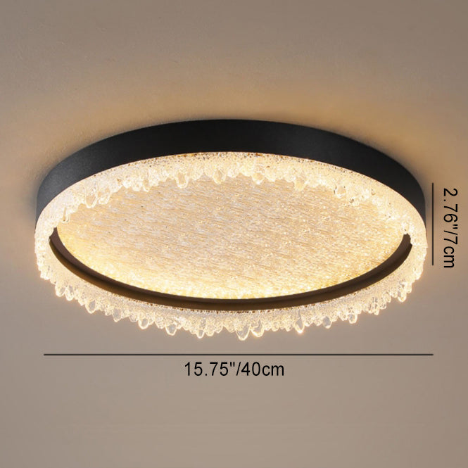 Modern Luxury Round LED Ceiling Light – Flush Mount in Iron & Acrylic for Bedroom