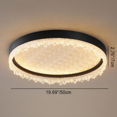 Modern Luxury Round LED Ceiling Light – Flush Mount in Iron & Acrylic for Bedroom