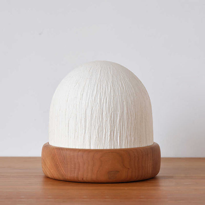 Lampe de table LED en tissu et bois de noyer noir traditionnel japonais pour chambre 
