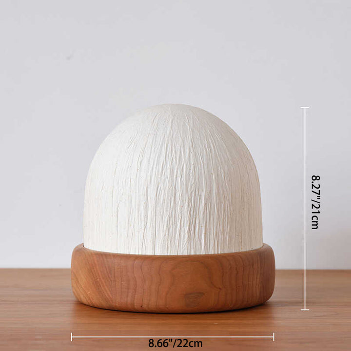 Lampe de table LED en tissu et bois de noyer noir traditionnel japonais pour chambre 