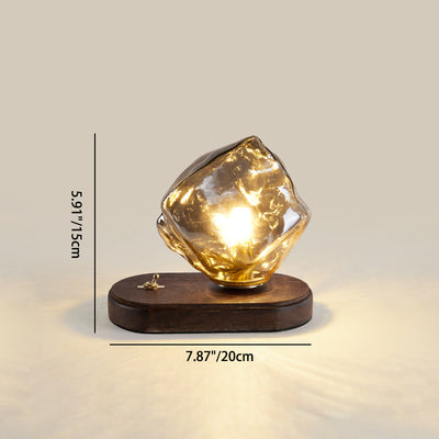 Lampe de table contemporaine créative en glace irrégulière en aluminium et fer à 1 lumière pour chambre à coucher 