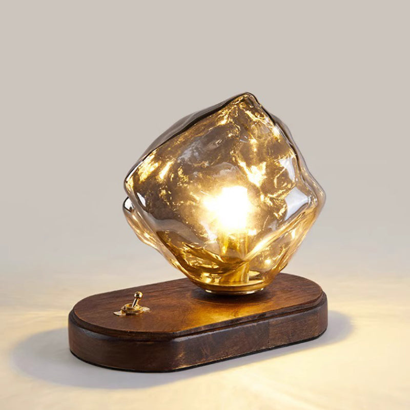Lampe de table contemporaine créative en glace irrégulière en aluminium et fer à 1 lumière pour chambre à coucher 