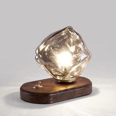 Lampe de table contemporaine créative en glace irrégulière en aluminium et fer à 1 lumière pour chambre à coucher 