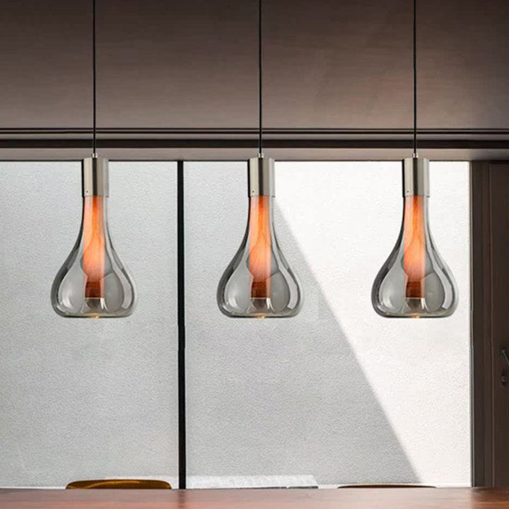 Zeitgenössisches nordisches Kegel Aluminium Glas 1-Licht Pendelleuchte für Schlafzimmer 