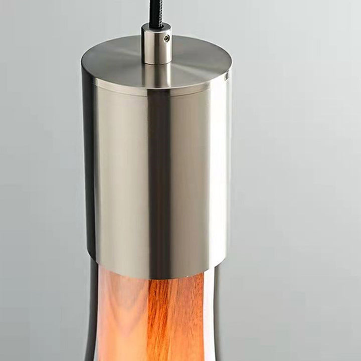 Zeitgenössisches nordisches Kegel Aluminium Glas 1-Licht Pendelleuchte für Schlafzimmer 