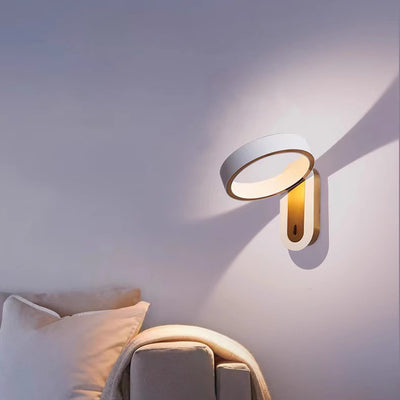 Modern Simplicity Round Iron Aluminum LED Wall Sconce Lamp For Bedroom