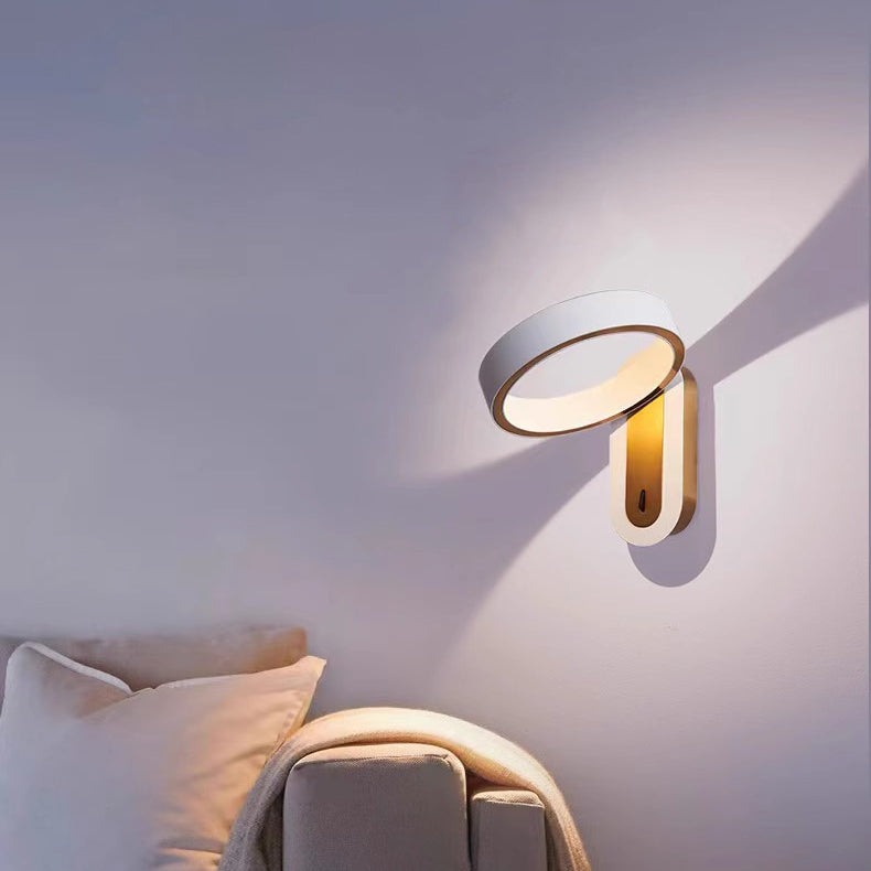 Modern Simplicity Round Iron Aluminum LED Wall Sconce Lamp For Bedroom