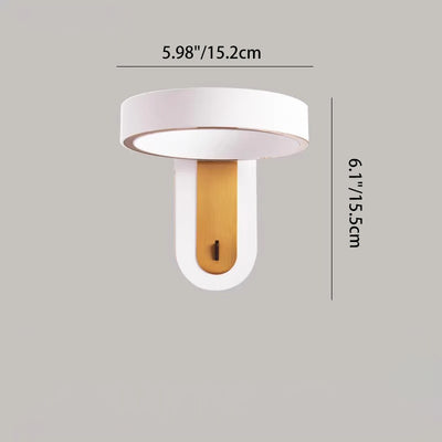 Modern Simplicity Round Iron Aluminum LED Wall Sconce Lamp For Bedroom