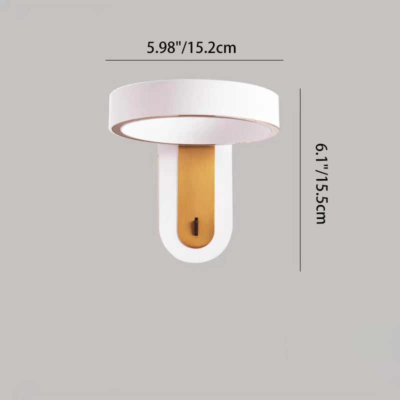 Modern Simplicity Round Iron Aluminum LED Wall Sconce Lamp For Bedroom