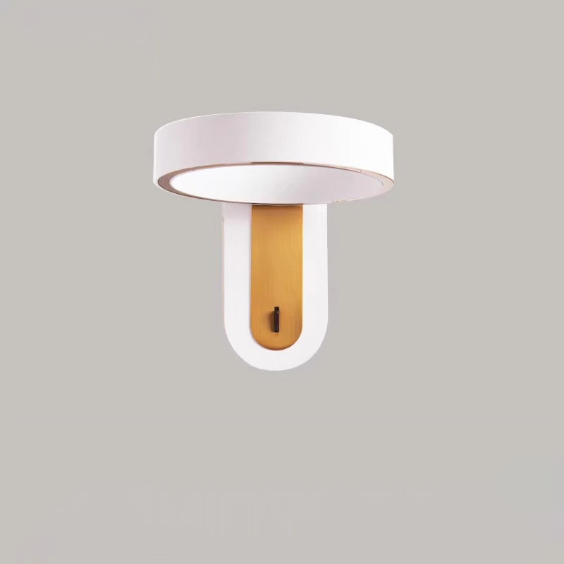Modern Simplicity Round Iron Aluminum LED Wall Sconce Lamp For Bedroom